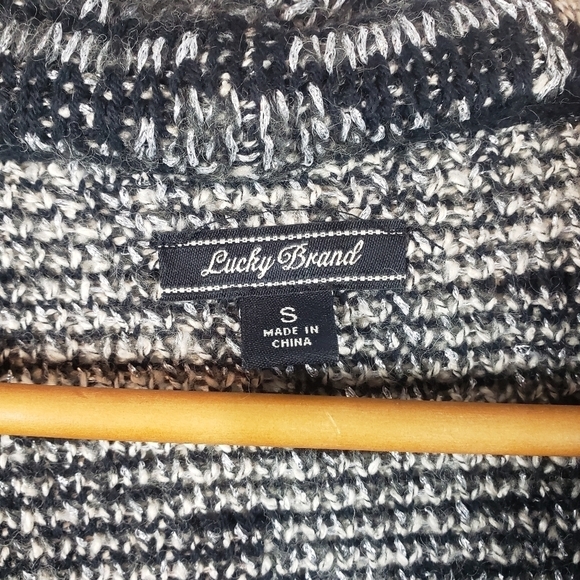 Lucky Brand‎ Aztec Blanket Cardigan Sweater Black Size Small - Picture 4 of 9